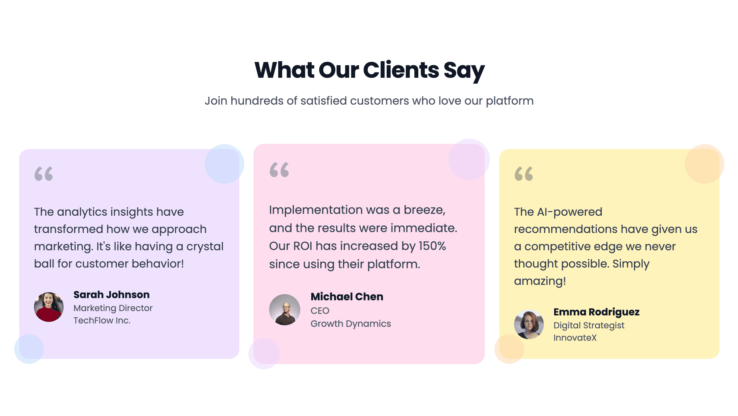 Testimonials component 2